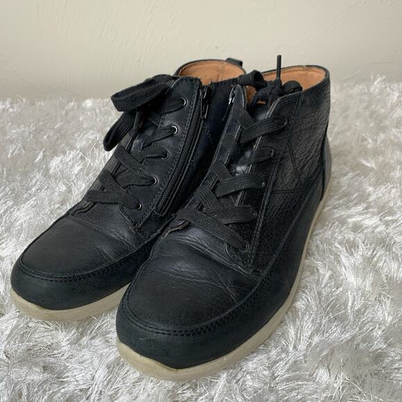 Vionic Black Leather Ankle Boots Shoe Shawna Sz 9 - Picture 2 of 9